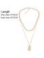 Fashion Gold Geometric Chain Embossed Square Necklace