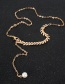 Fashion Gold Fish Bone Imitation Pearl Necklace