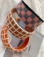 Fashion Gray Grid (black Bottom) Plaid Broad-neck Imitation Rabbit Velvet Headband
