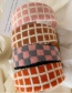 Fashion Coffee Color Grid Plaid Broad-neck Imitation Rabbit Velvet Headband