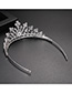Fashion Platinum Openwork Crown With Zirconium Stone Hoop