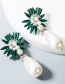 Fashion Color Alloy Diamond Large Pearl Earrings