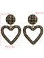 Fashion Color Long Heart-shaped Earrings With Rhinestone Stud Earrings