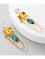 Fashion Gold Alloy Inlaid Jewel Fringed Crystal Earrings