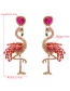 Fashion Black Flamingo With Diamond Stud Earrings