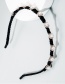 Fashion Black Gold Velvet Alloy Diamond-trimmed Pearl Headband