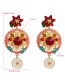 Fashion Gold Multi-layer Hollow Round Alloy Diamond Drop Oil Flower  Silver Needle Earrings