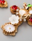 Fashion Gold Cross Flower Alloy Diamond Earrings