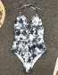 Fashion Splashing Ink Sponge Earrings With A One-piece Swimsuit