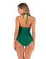 Fashion Green Halter Halter One-piece Swimsuit