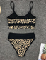 Fashion Leopard Print Stitching High Waist Split Swimsuit