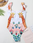 Fashion Eagle Red Ruffled One-piece Swimsuit
