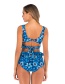 Fashion Huang Cai Chest Cross High Waist Printed Wooden Ear Split Swimsuit