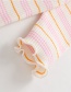 Fashion Pink Striped Round Neck Cotton Children's Bottoming Shirt