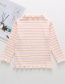 Fashion Turmeric Striped Round Neck Cotton Children's Bottoming Shirt