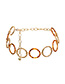 Fashion Metal Geometric Ring Acrylic Phase Waist Chain