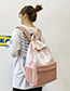 Fashion Pink Contrast Stitching Labeling Backpack