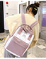 Fashion Pink Contrast Stitching Backpack