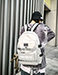 Fashion Gray Contrast Stitching Letter Print Backpack