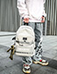 Fashion Gray + Pendant Contrast Stitching Letter Print Backpack