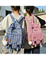 Fashion Pink Plaid Backpack
