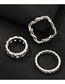 Fashion Silver Thick Chain Ring Set Of 3