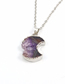 Fashion Purple Natural Stone Amethyst Irregular Crescent Necklace