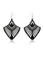 Fashion Black Geometric Hollow Wood Earrings