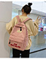 Fashion Pink Plush Letter Labeling Backpack