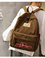 Fashion Brown Plush Letter Labeling Backpack