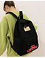 Fashion Black Plush Letter Labeling Backpack