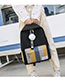 Fashion Black One Canvas Striped Backpack