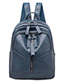 Fashion Blue Solid Color Zipper Embossed Backpack