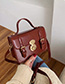 Fashion Caramel Colour Lock Single Shoulder Messenger Bag