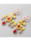 Fashion Gold  Silver Pin Multi-layer Alloy Drip Flower-studded Tassel Earrings