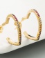 Fashion Color Copper Micro-inlaid Zircon Heart-shaped Earrings