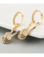 Fashion Color Finger Victory Gesture With Zircon Earrings
