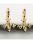 Fashion Color Bee Copper Micro Inlaid Zircon Earrings
