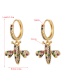Fashion Color Bee Copper Micro Inlaid Zircon Earrings