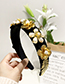 Fashion Black Resin Alloy Pearl Flower Headband