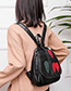 Fashion Black Washed Leather Multi-layer Backpack