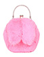 Fashion Light Pink Cartoon Plush Chain Hand Shoulder Shoulder Bag
