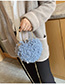 Fashion Blue Plush Chain Heart-shaped Hand Shoulder Shoulder Bag