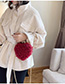 Fashion White Plush Chain Heart-shaped Hand Shoulder Shoulder Bag