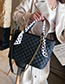 Fashion Blue Lingge Chain Scarf Single Shoulder Messenger Handbag