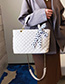 Fashion White Lingge Chain Scarf Single Shoulder Messenger Handbag
