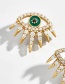 Fashion Gold Crystal Eye Gold Plated Earrings