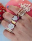 Fashion Pink Smiley Face Gold-plated Oil-loving Closed Ring