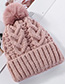 Fashion Pink Hemp Pattern Plus Velvet Double Wool Cap Layer