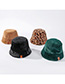 Fashion Armygreen Leopard-printed Velvet Hat